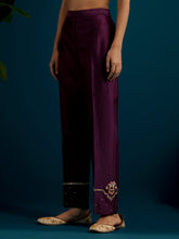 Purple paisley yoke kurta and pant set