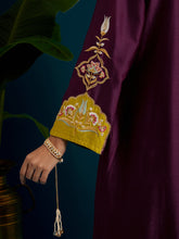 Purple paisley yoke kurta and pant set