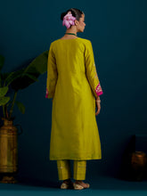 Lime Green paisley yoke kurta