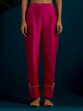 Fuchsia paisley yoke kurta and pant set