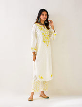 Off White Kurta with embroidered yoke