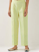 Yellow palazzo with embroidered hem