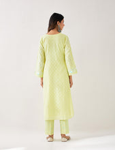 Yellow Kurta with embroidered yoke