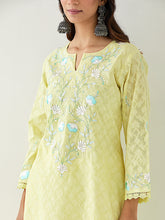 Yellow Kurta with embroidered yoke