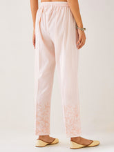 Light Pink palazzo with embroidered hem