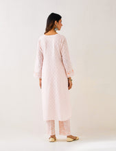Light Pink Kurta with embroidered yoke