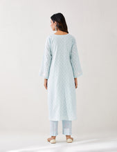 Light Blue Kurta with embroidered yoke