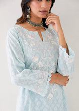 Light Blue Kurta with embroidered yoke