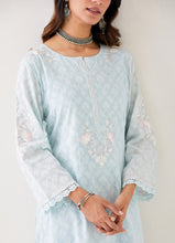 Light Blue embroidered kurta with placket