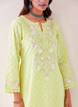 Yellow Kurta with embroidered yoke