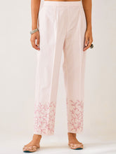 Light Pink palazzo with embroidered hem