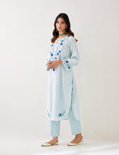Light Blue Kurta with embroidered yoke