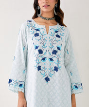 Light Blue Kurta with embroidered yoke