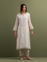 Ivory Mul Chanderi Kurta and pant set
