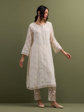 Ivory Mul Chanderi Kurta and pant set