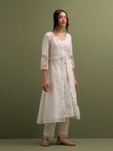 Ivory Mul Chanderi jacket set