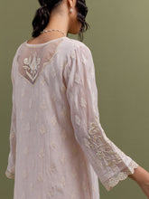 Pink Mul Chanderi Kurta and pant set