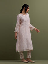 Pink Mul Chanderi Kurta and pant set