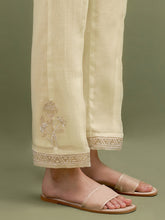Yellow Mul Chanderi gather Kurta and pant set
