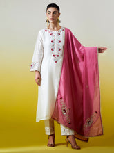 Embroidered dupatta with gota detailing