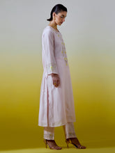 Placket embroidered kurta with pant