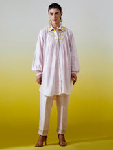 High Low Shirt with pintucks and pant