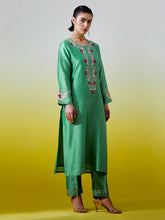 Placket embroidered kurta with pant