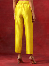 Yellow embroidered yoke kurta set