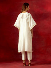 Off white embroidered yoke kurta set