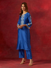 Blue round hem kurta set
