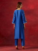 Blue round hem kurta set