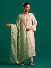 Light Green chanderi jacquard dupatta