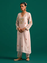 Pink V neck kurta