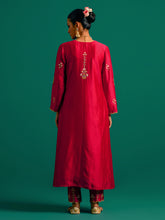 Red V neck kurta
