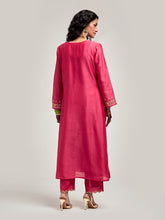 Embroidered kurta with placket and pant