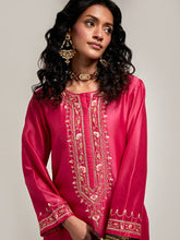 Embroidered kurta with placket