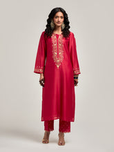 Embroidered kurta with placket and pant