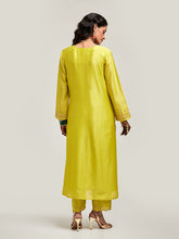 Embroidered kurta with placket and pant