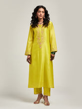 Embroidered kurta with placket