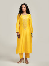 Embroidered kurta with placket and pant