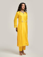 Embroidered yoke kurta and pant