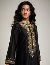 Embroidered kurta with placket and pant