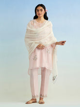 Pink high low kurta with pant and dupatta