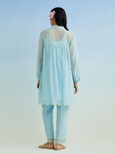 Blue short collar kurta and pant