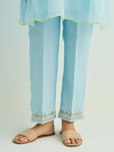 Blue short collar kurta and pant