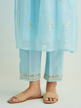 Blue gather kurta with pant