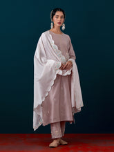 Scalloped embroidered dupatta