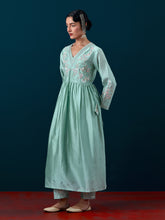 Embroidered yoke with gathers kurta and pant