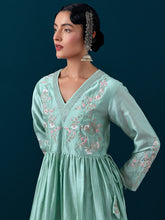 Embroidered yoke with gathers kurta and pant