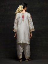 Off White embroidered short kurta
